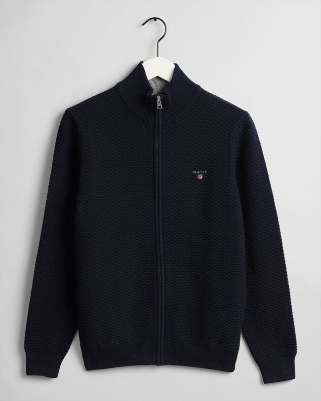 Pull zippé avec motif Triangle Texture