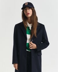 Manteau ajusté classique en laine mélangée