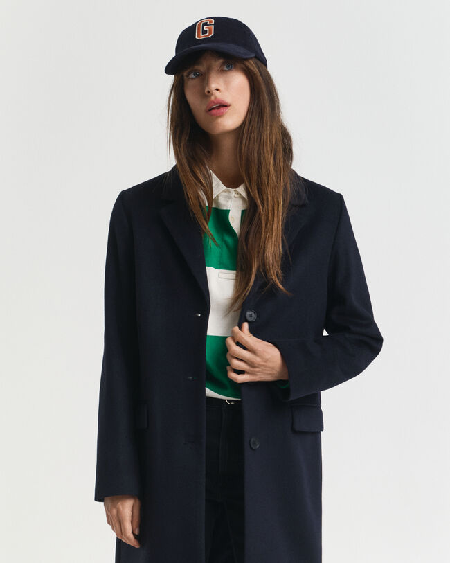 Manteau ajusté classique en laine mélangée