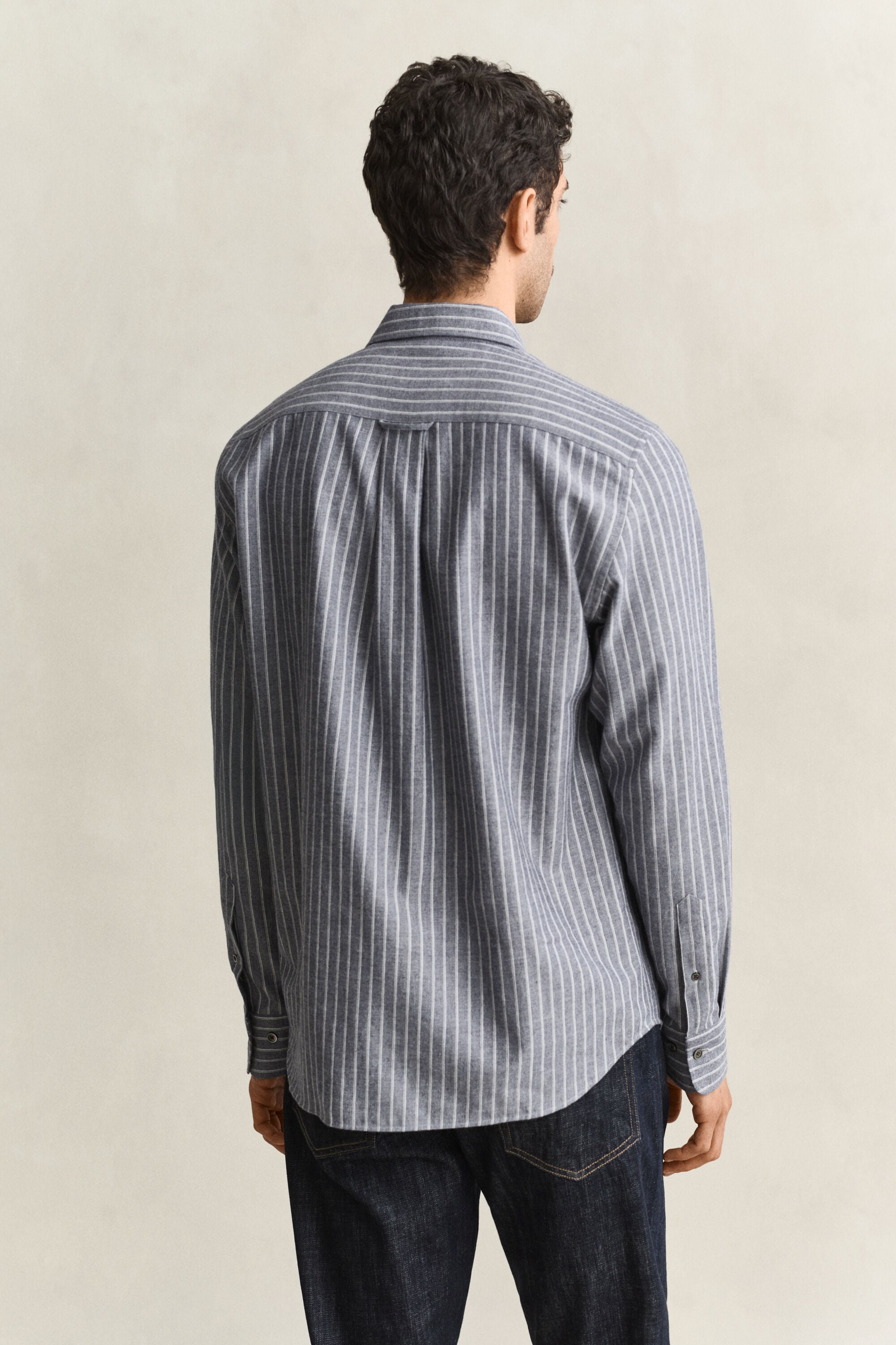 Chemise en flanelle chinée à rayures