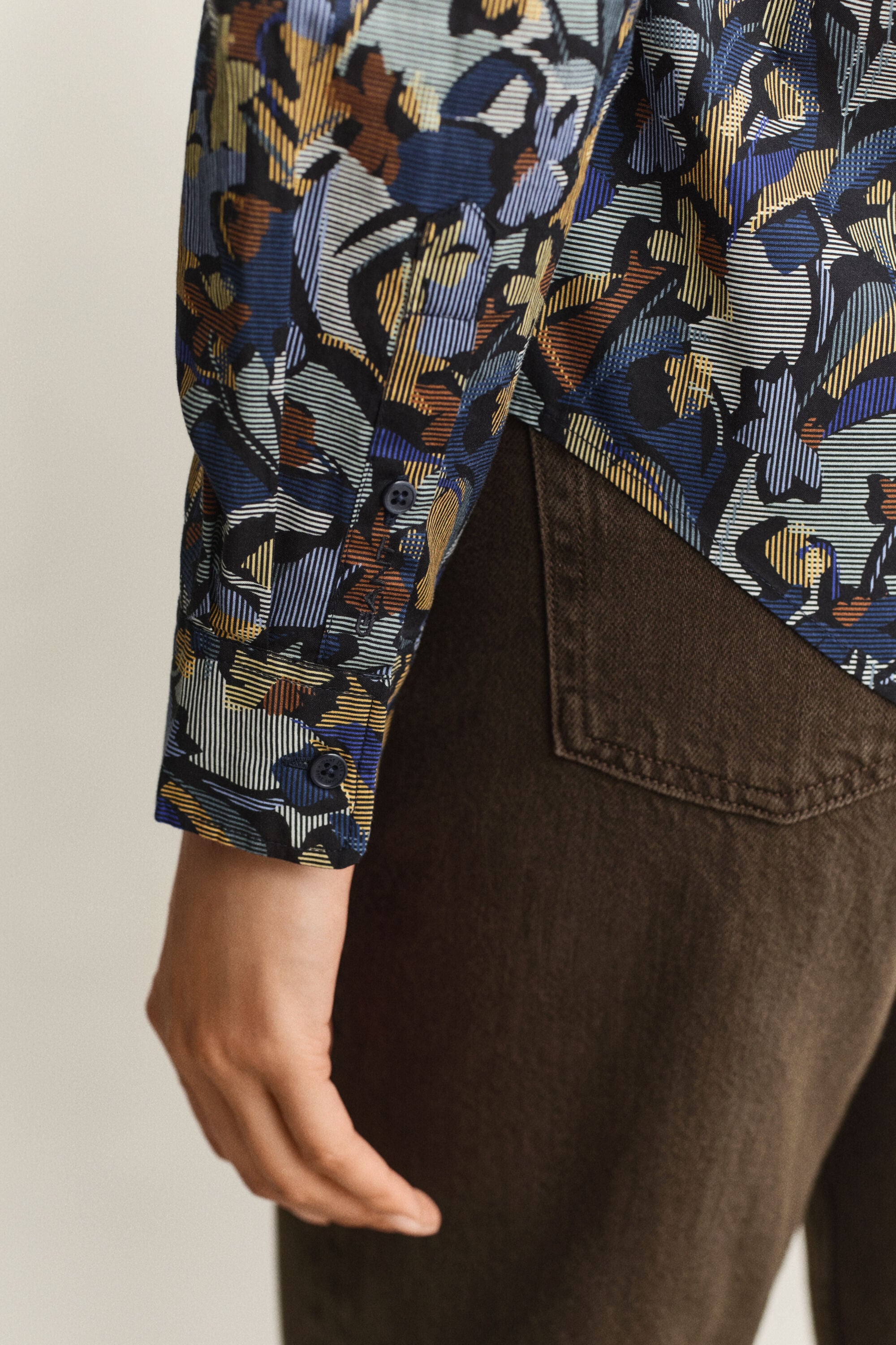 Chemise en voile de coton à motif imprimé