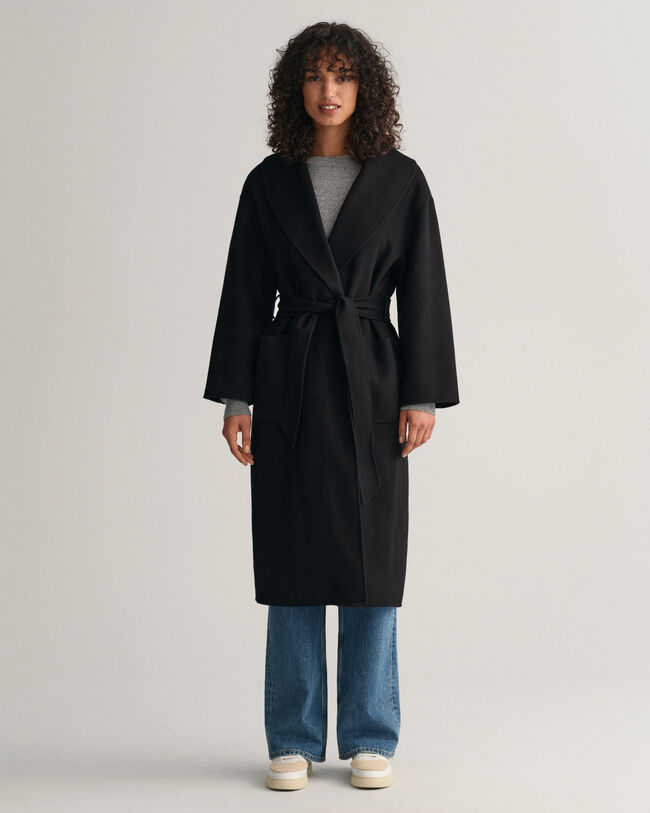 Manteau cousu main avec ceinture