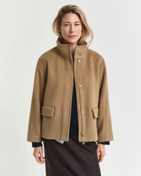 Veste courte zippée en laine