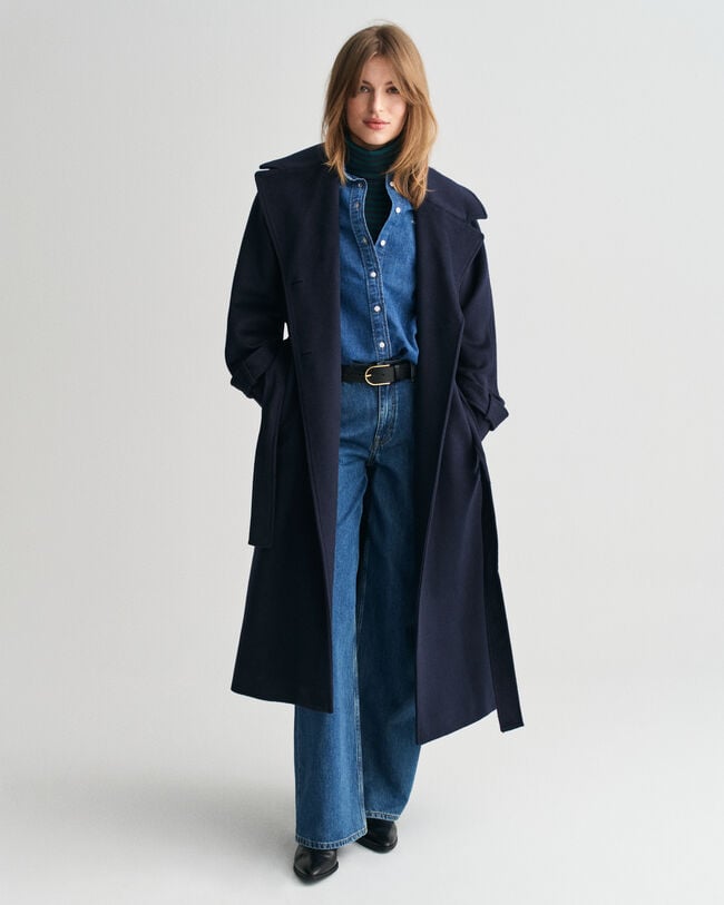 Trench-coat en laine