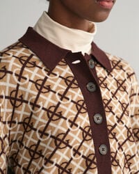 Pull fa&ccedil;on polo en maille G Patterned Jacquard