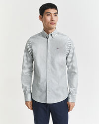 Chemise coupe slim en coton Oxford stretch à rayures