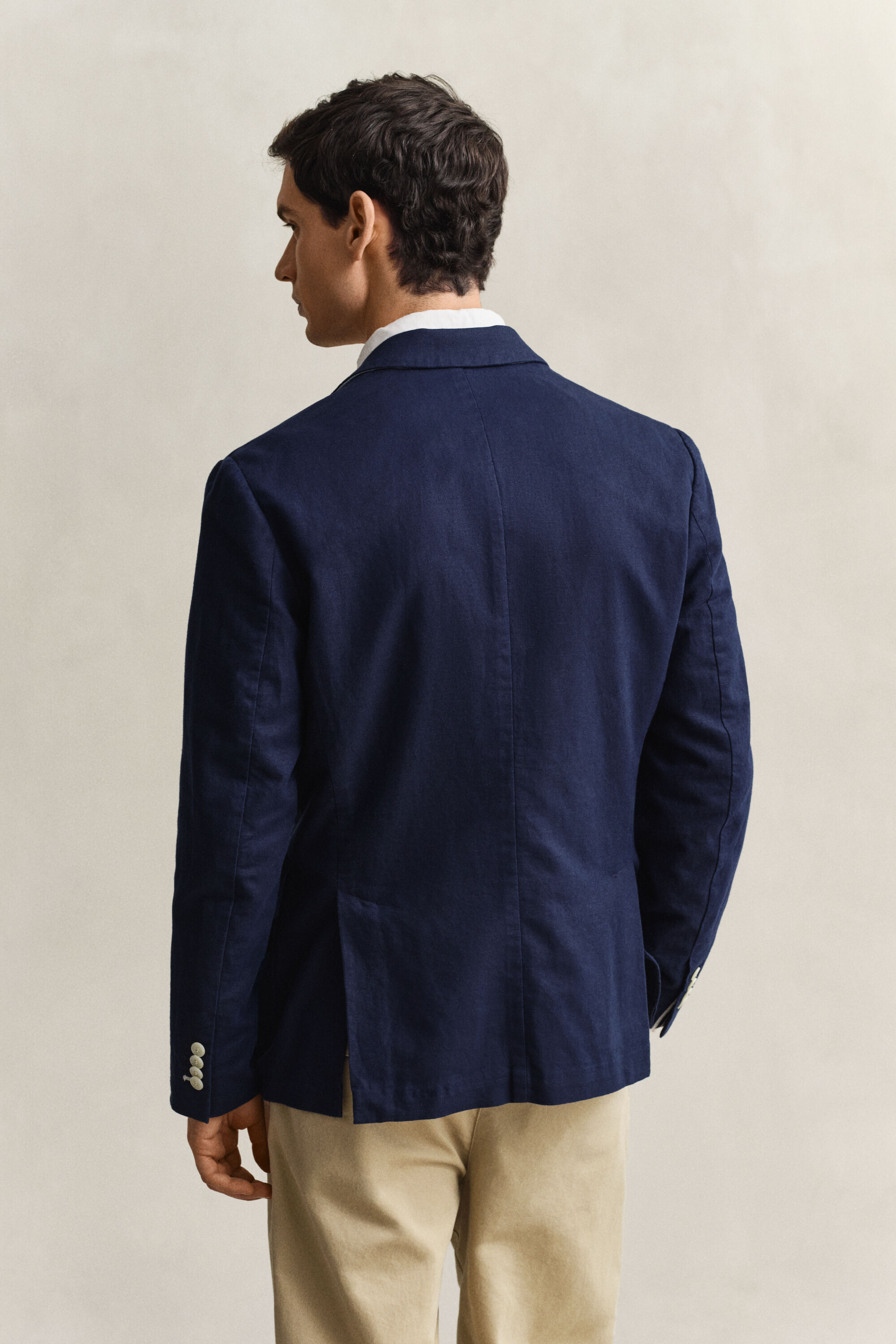 Veste de costume en coton mélangé texturé