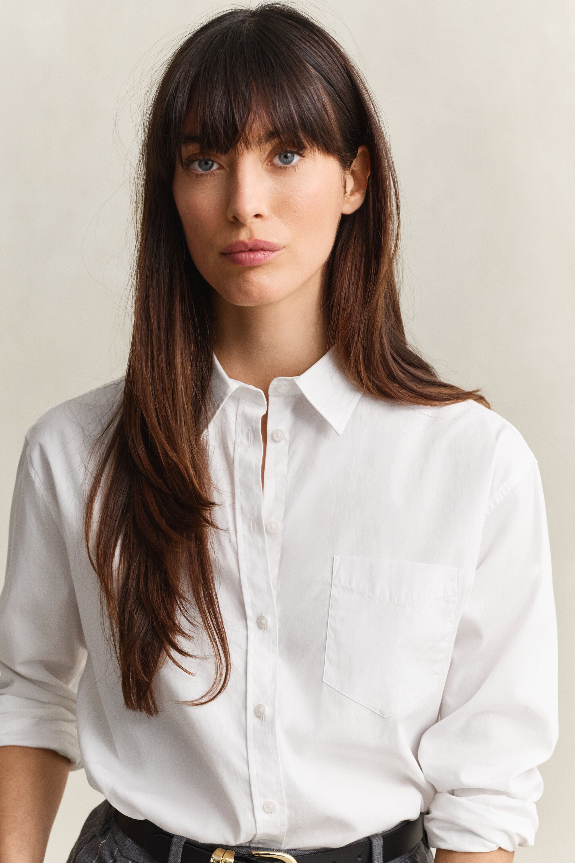 Chemise coupe décontractée en popeline classique