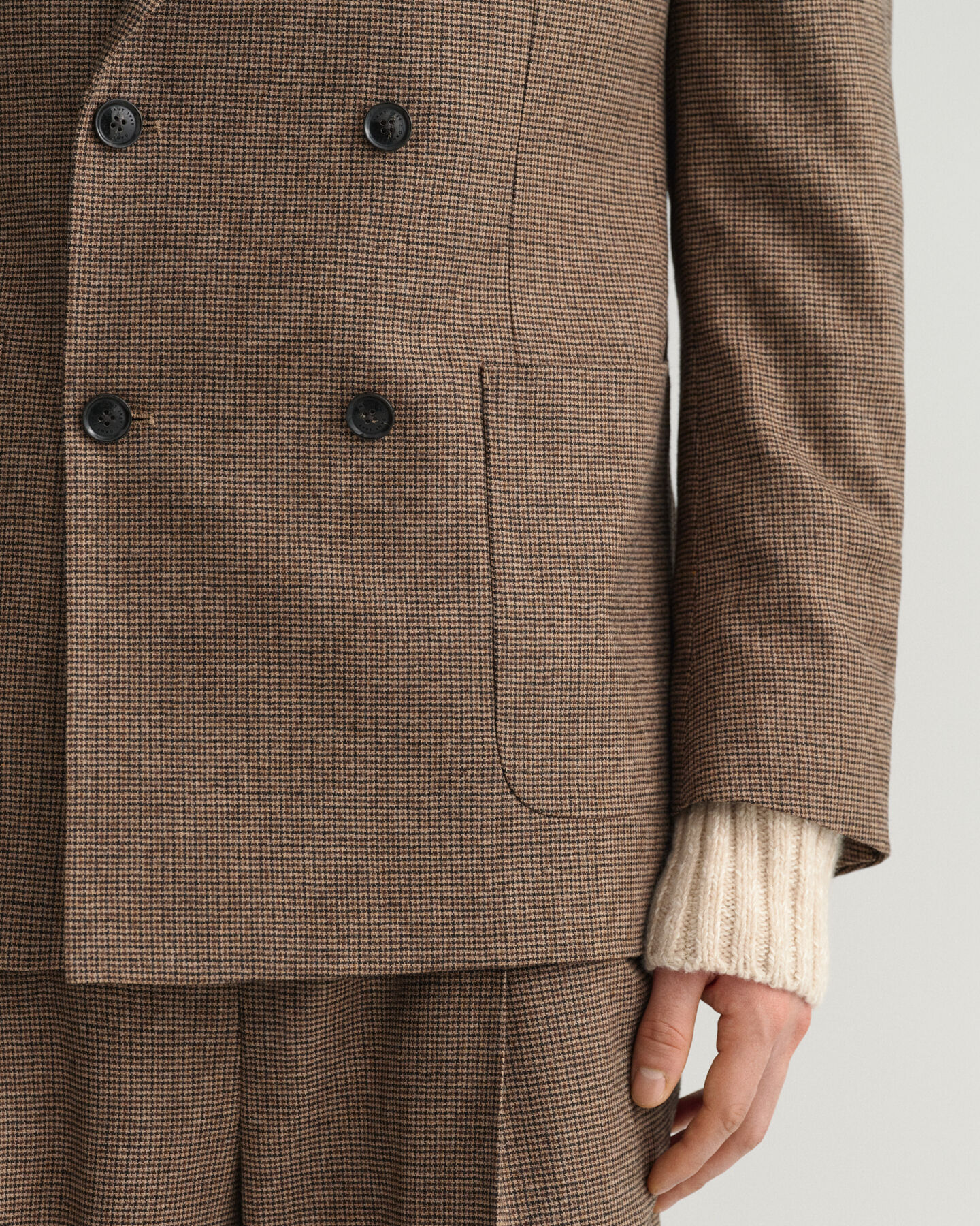 Veste blazer de costume à carreaux en motif pied-de-poule