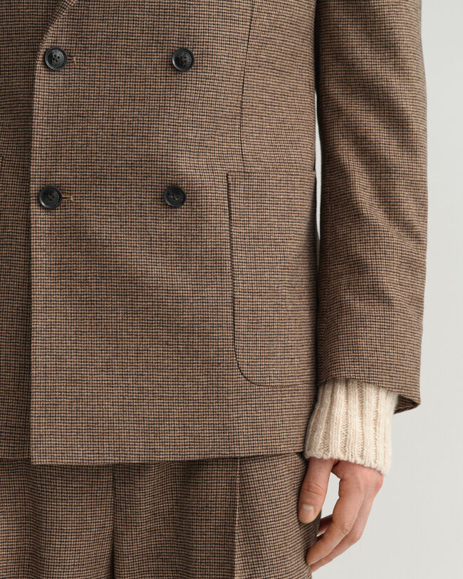 Veste blazer de costume à carreaux en motif pied-de-poule