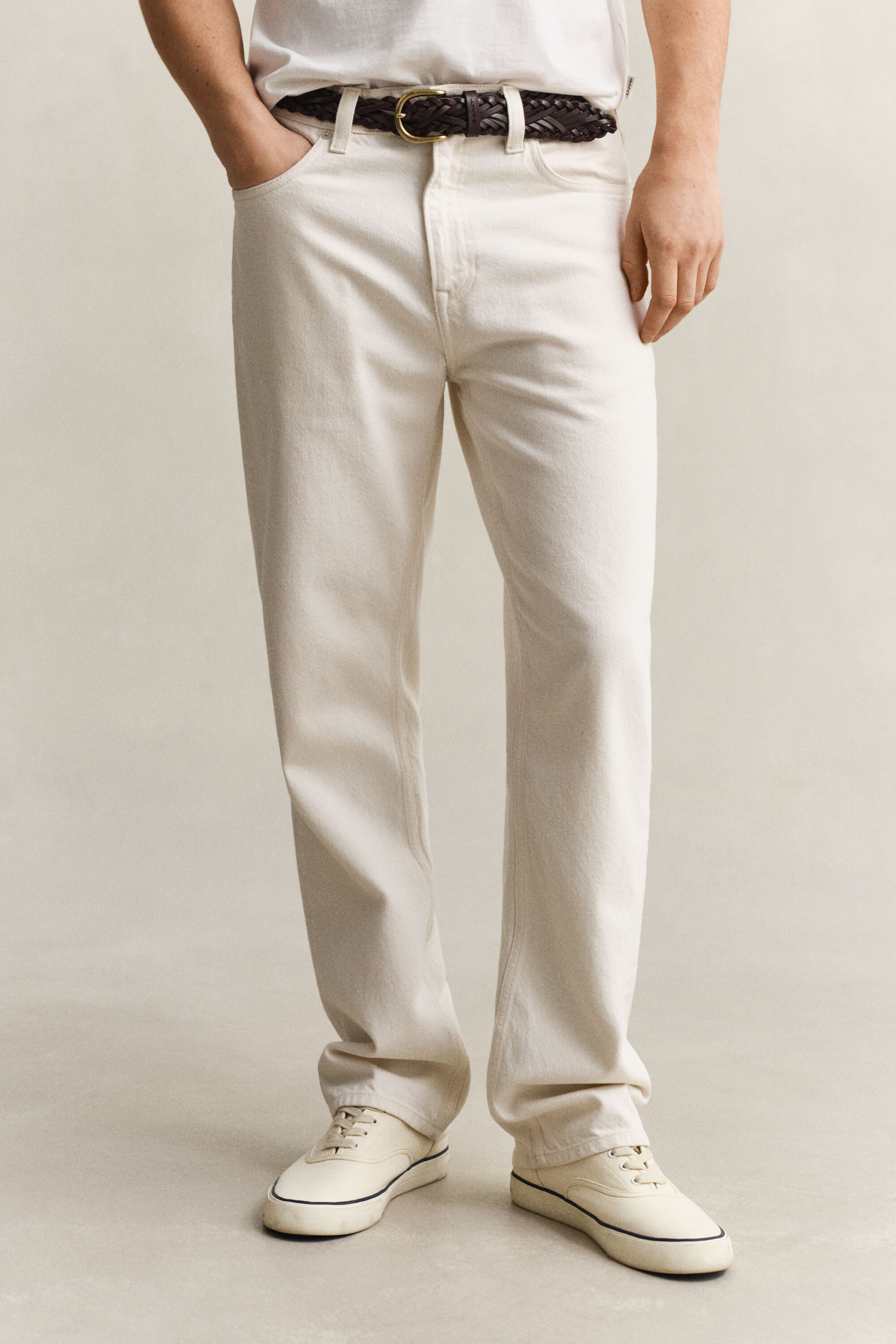 Jean coupe droite écru