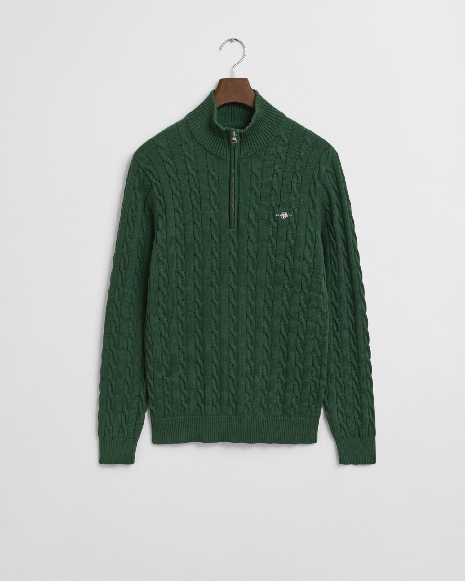 Pull à demi-zip en maille de coton torsadée