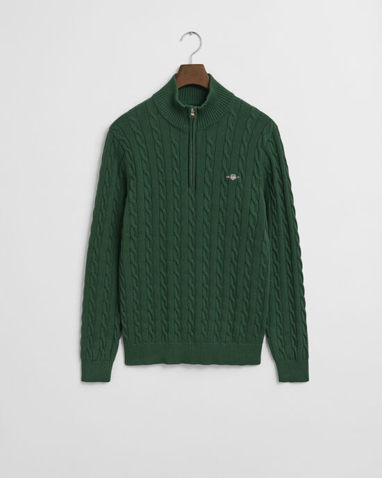 Pull à demi-zip en maille de coton torsadée