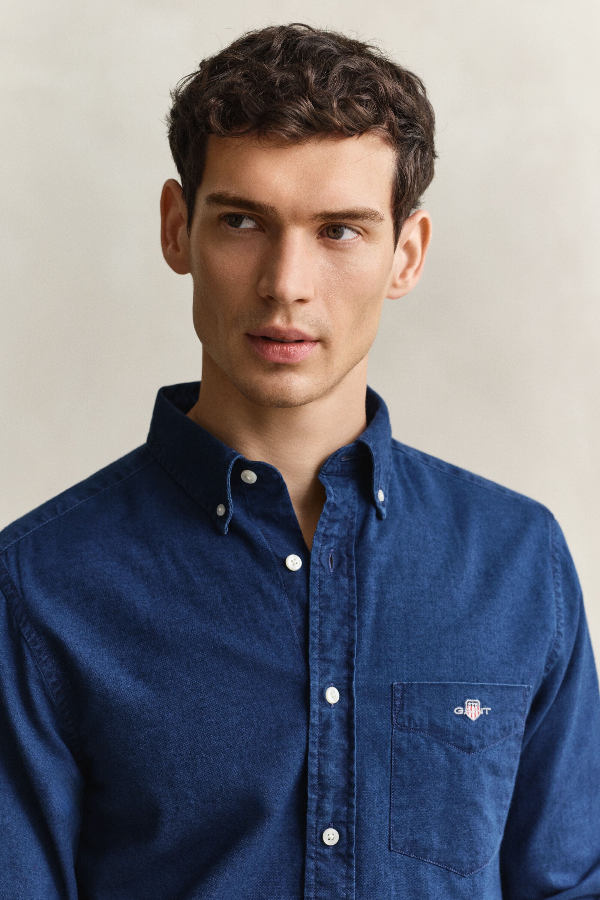 Chemise en coton Oxford indigo