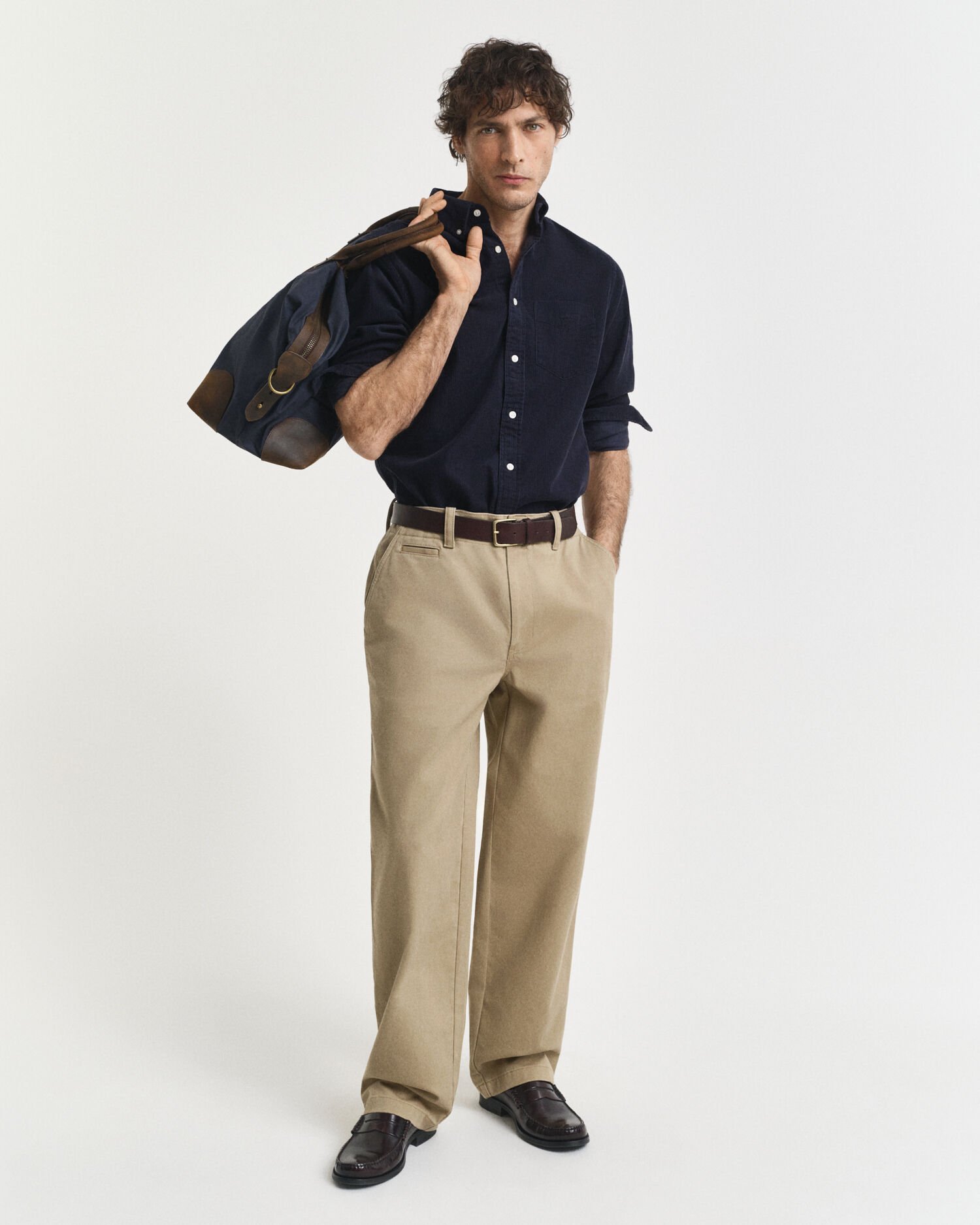 Chemise coupe regular en velours côtelé