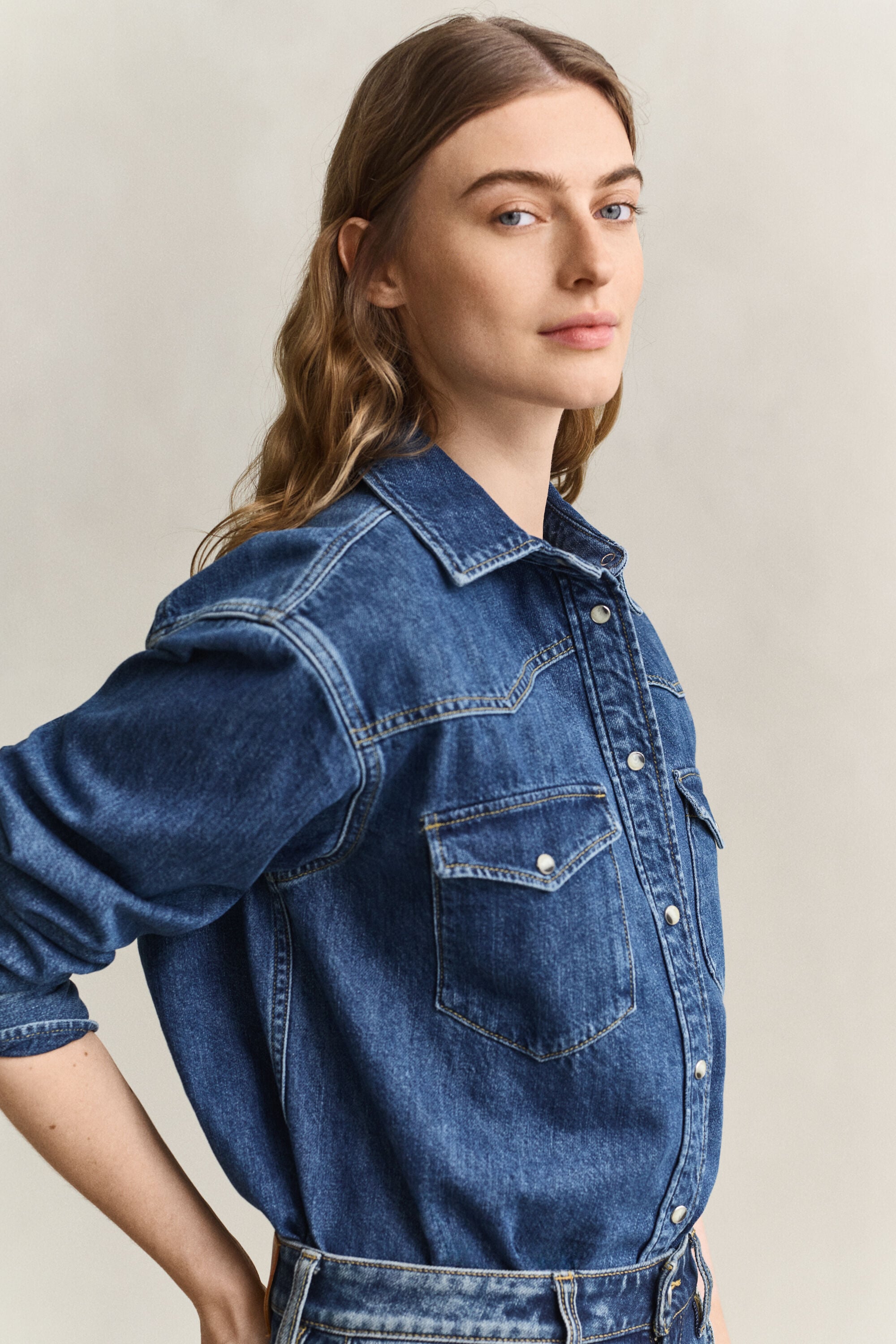 Chemise style ranger en denim