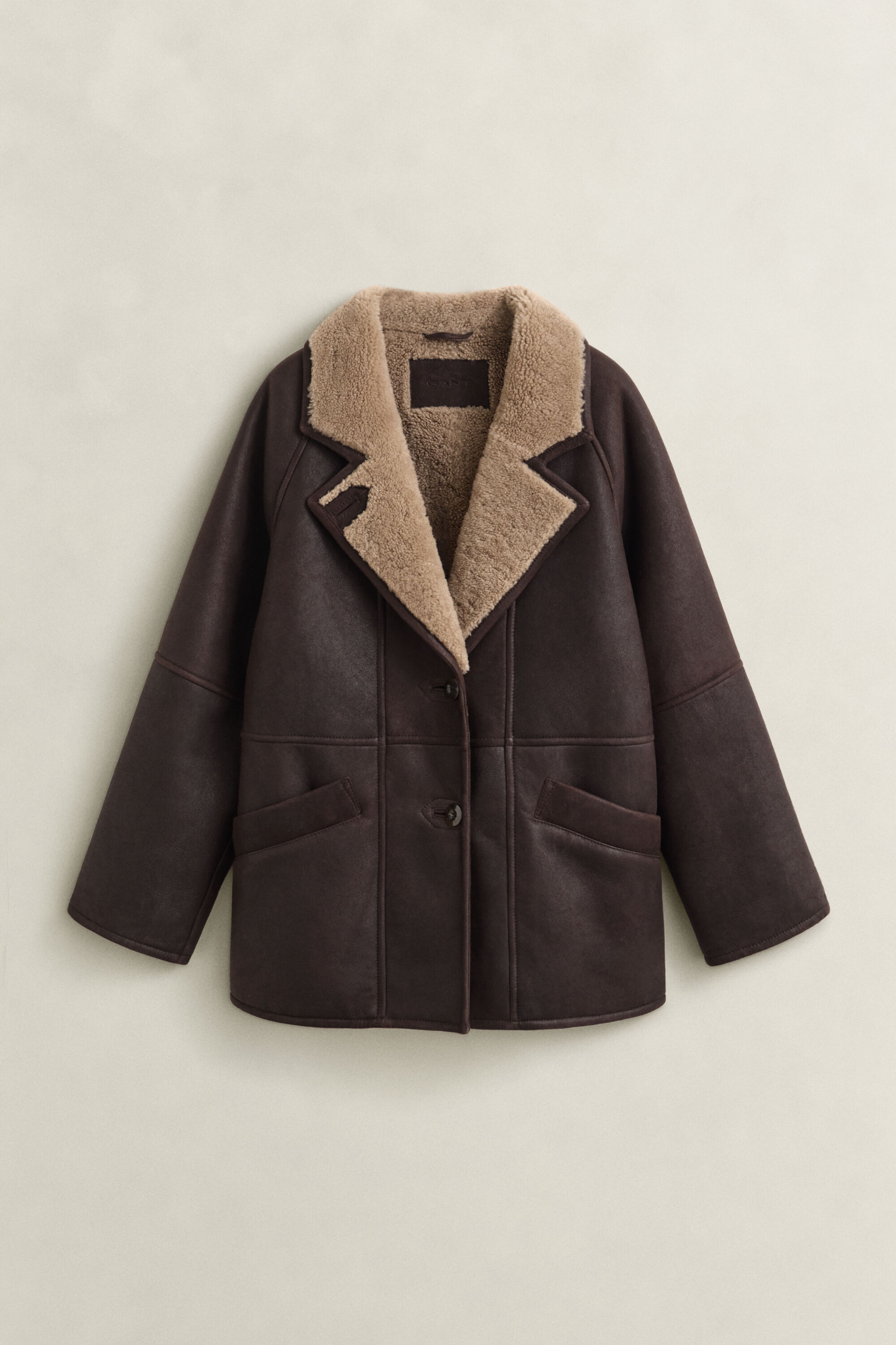 Veste en peau lainée