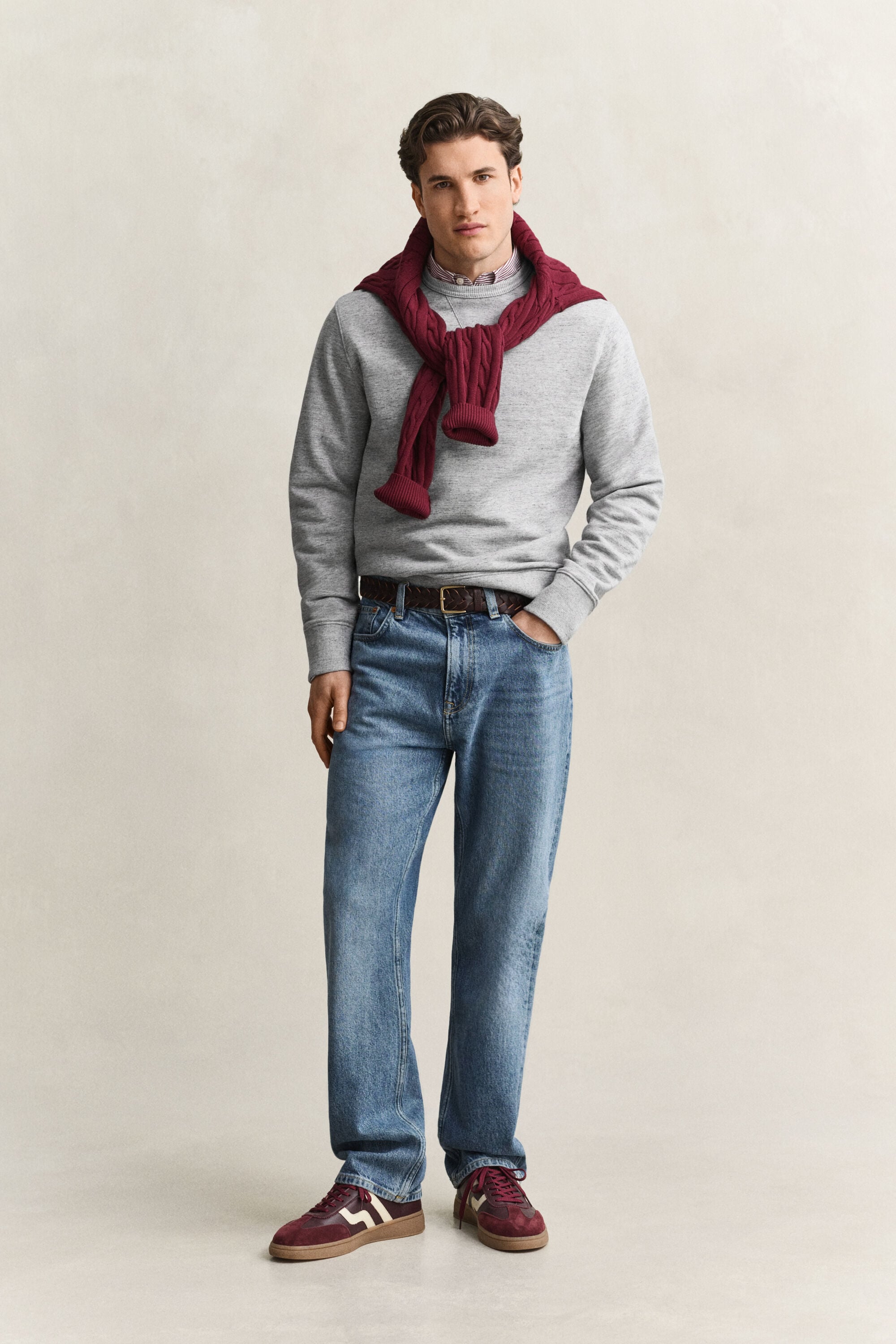 Sweat-shirt col rond chiné