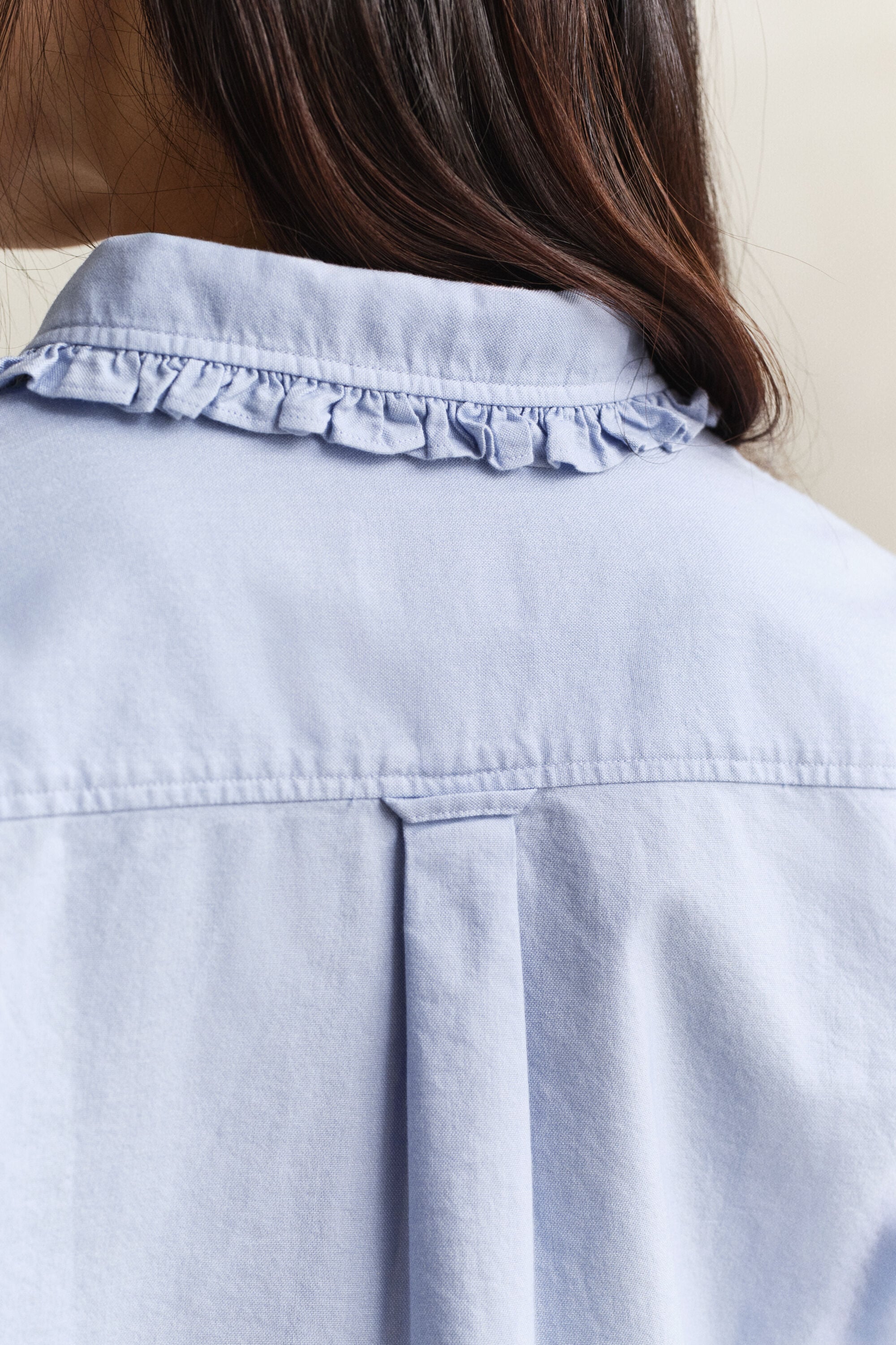 Chemise en coton Oxford classique à volants