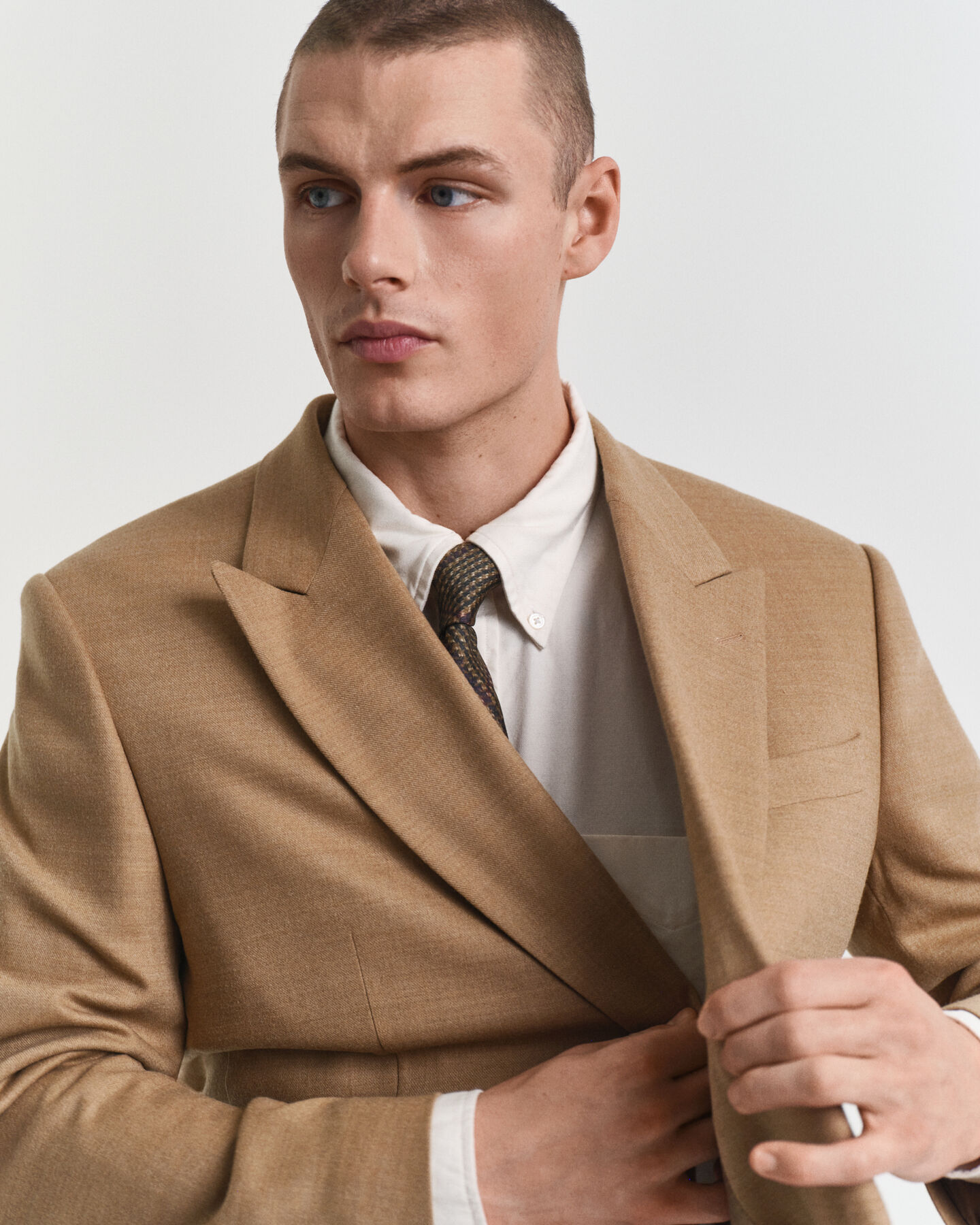 Veste blazer Club en flanelle camel
