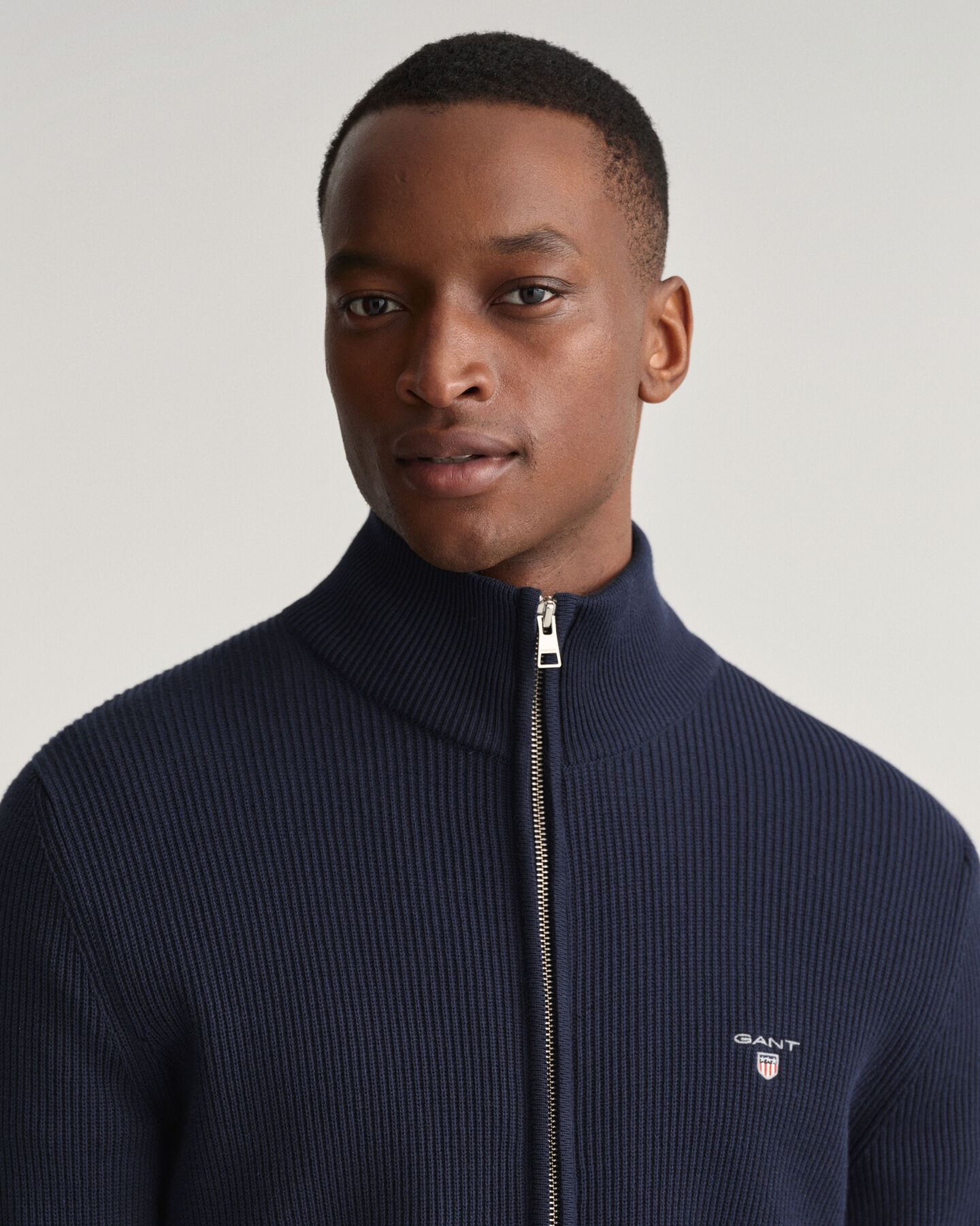 Pull zippé côtelé Texture