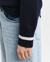 Pull col V contrastant en laine d'agneau ultrafine