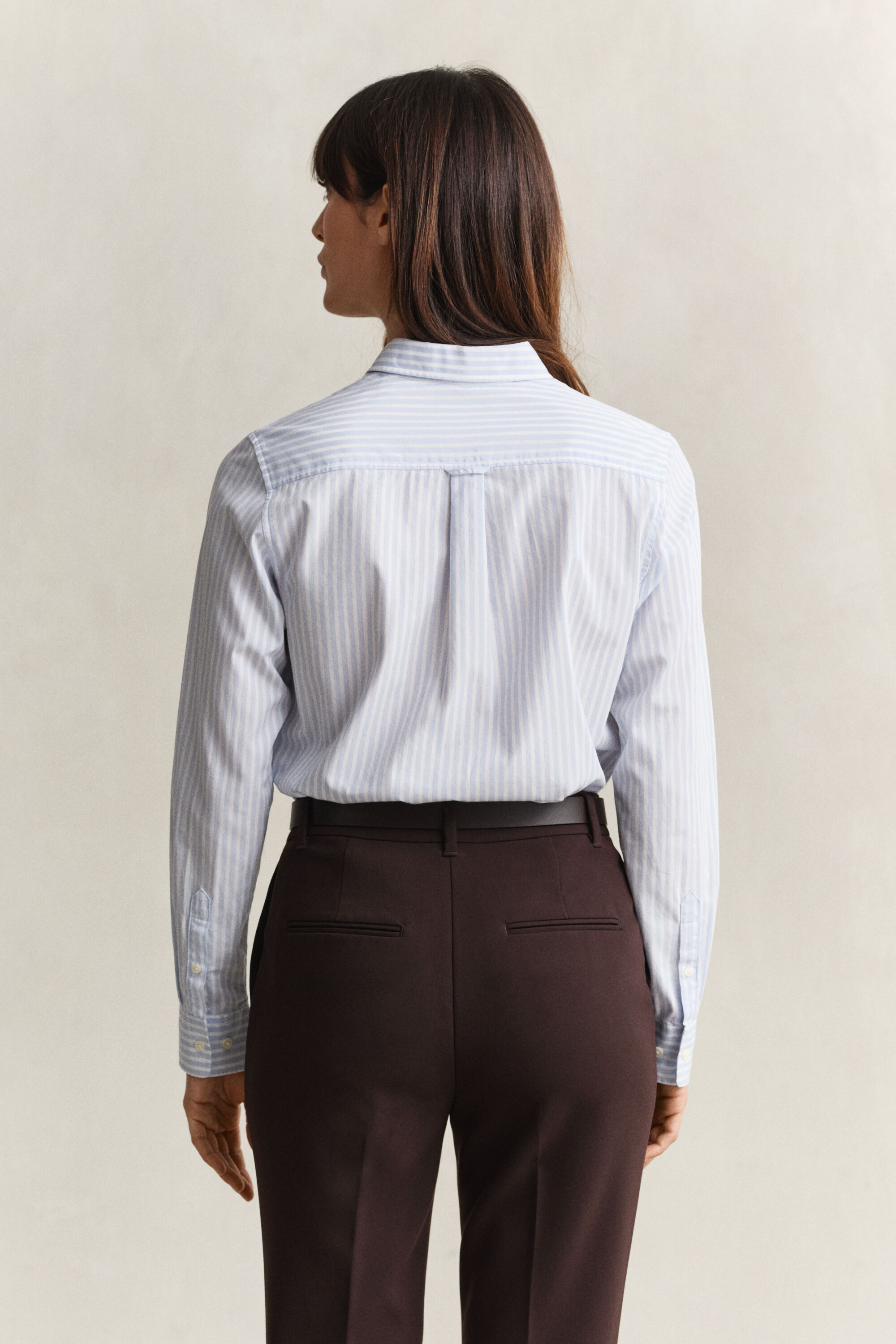 Chemise regular en popeline à rayures classique