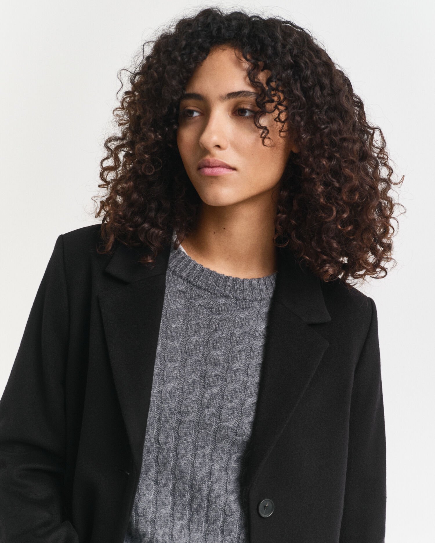 Manteau ajusté classique en laine mélangée