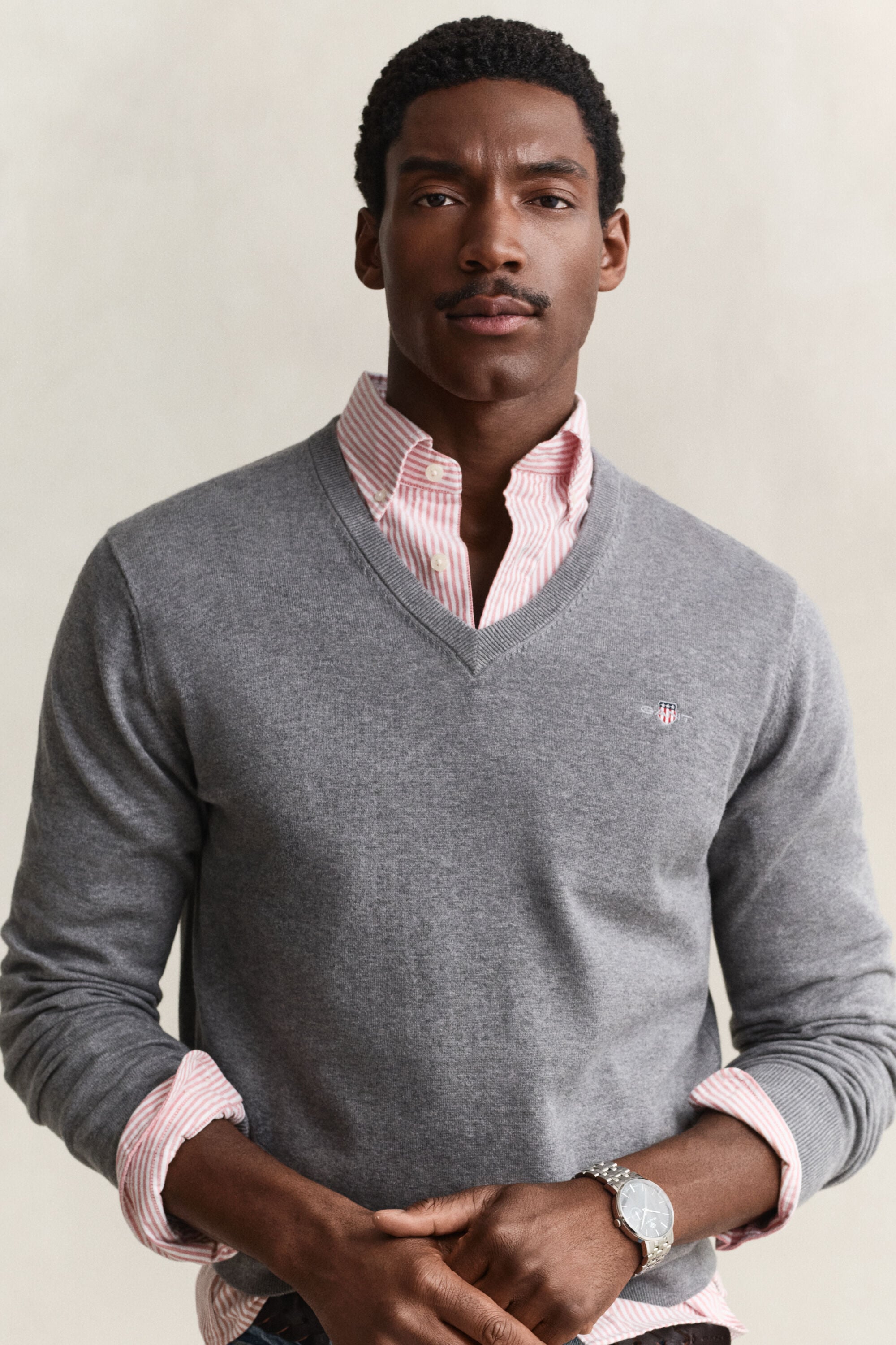 Pull col V en coton