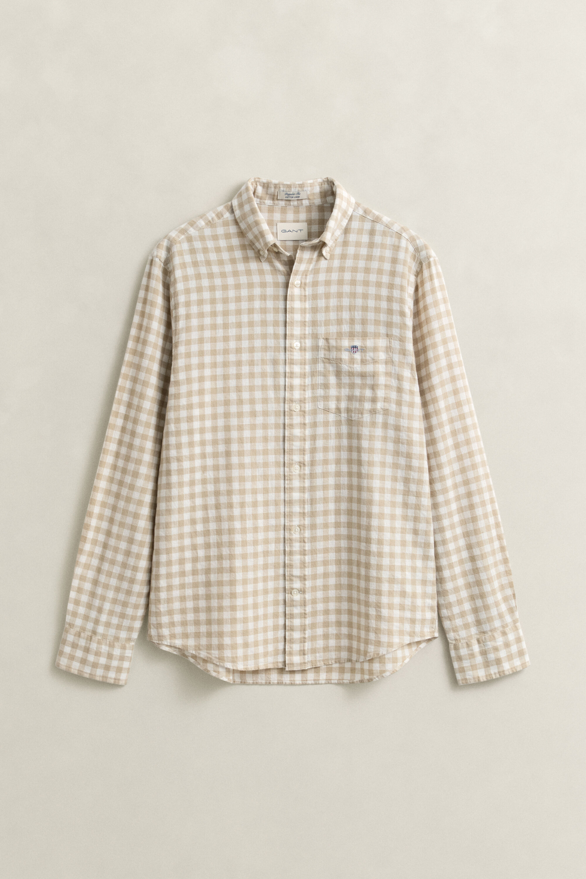 Chemise vichy en lin mélangé
