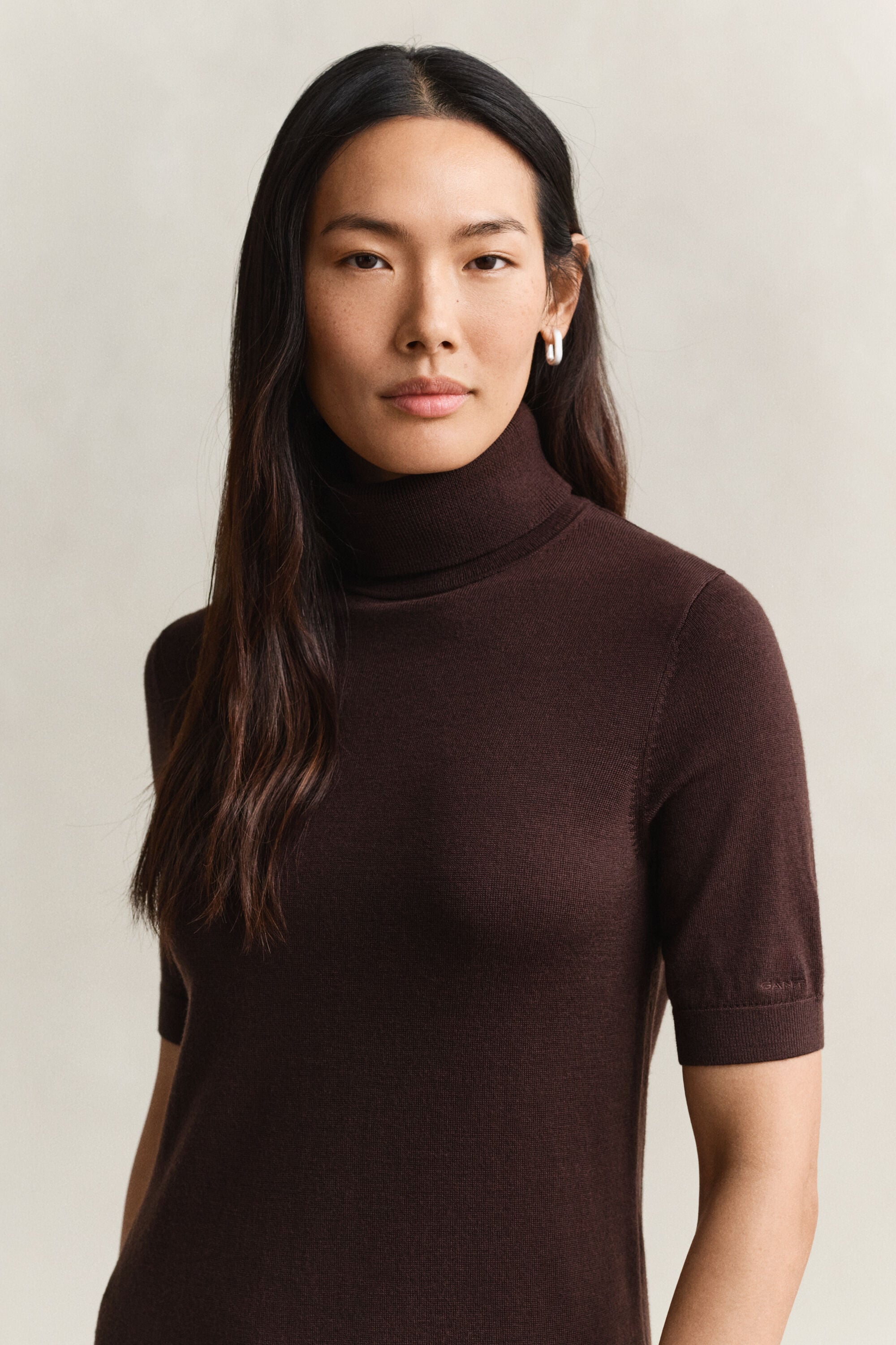 Robe en laine mérinos à col roulé