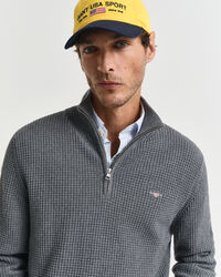 Pull à demi-zip en coton texturé