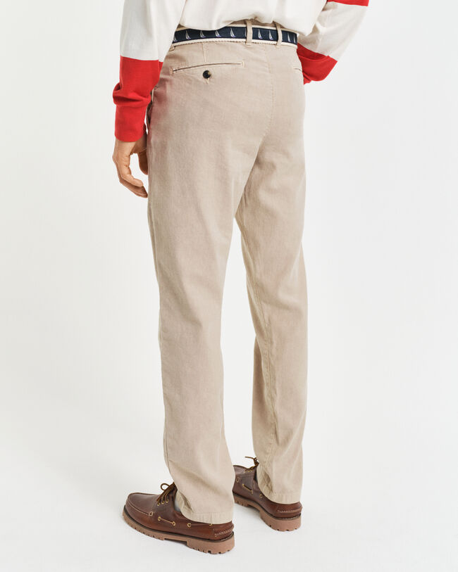 Pantalon chino coupe slim en coton et lin