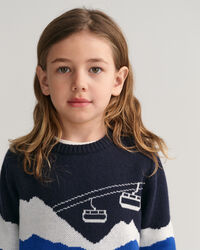 Pull ras du cou en jacquard Alpine Kids