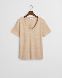 T-shirt col V en lin