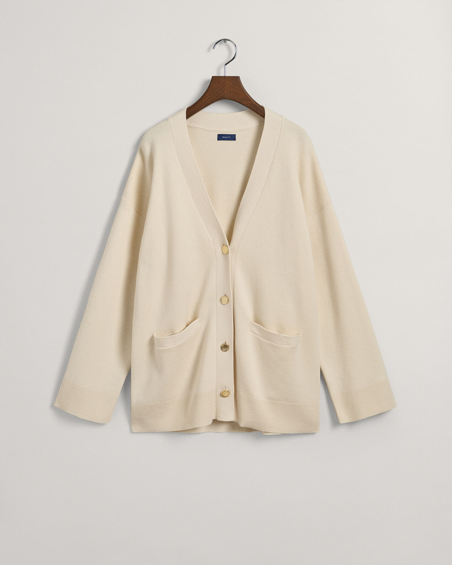 Cardigan relaxed fit &agrave; col V