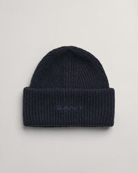 Bonnet doux en maille mélangée côtelée