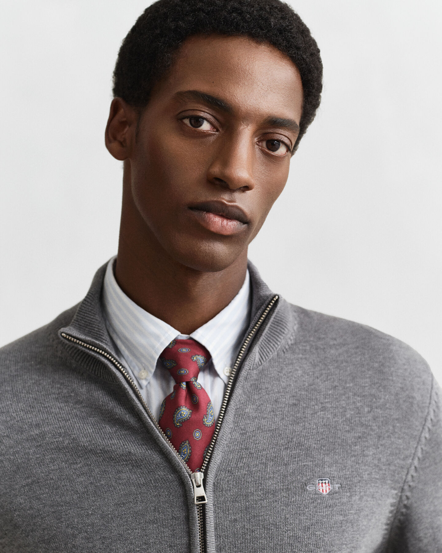 Cardigan zippé en coton décontracté