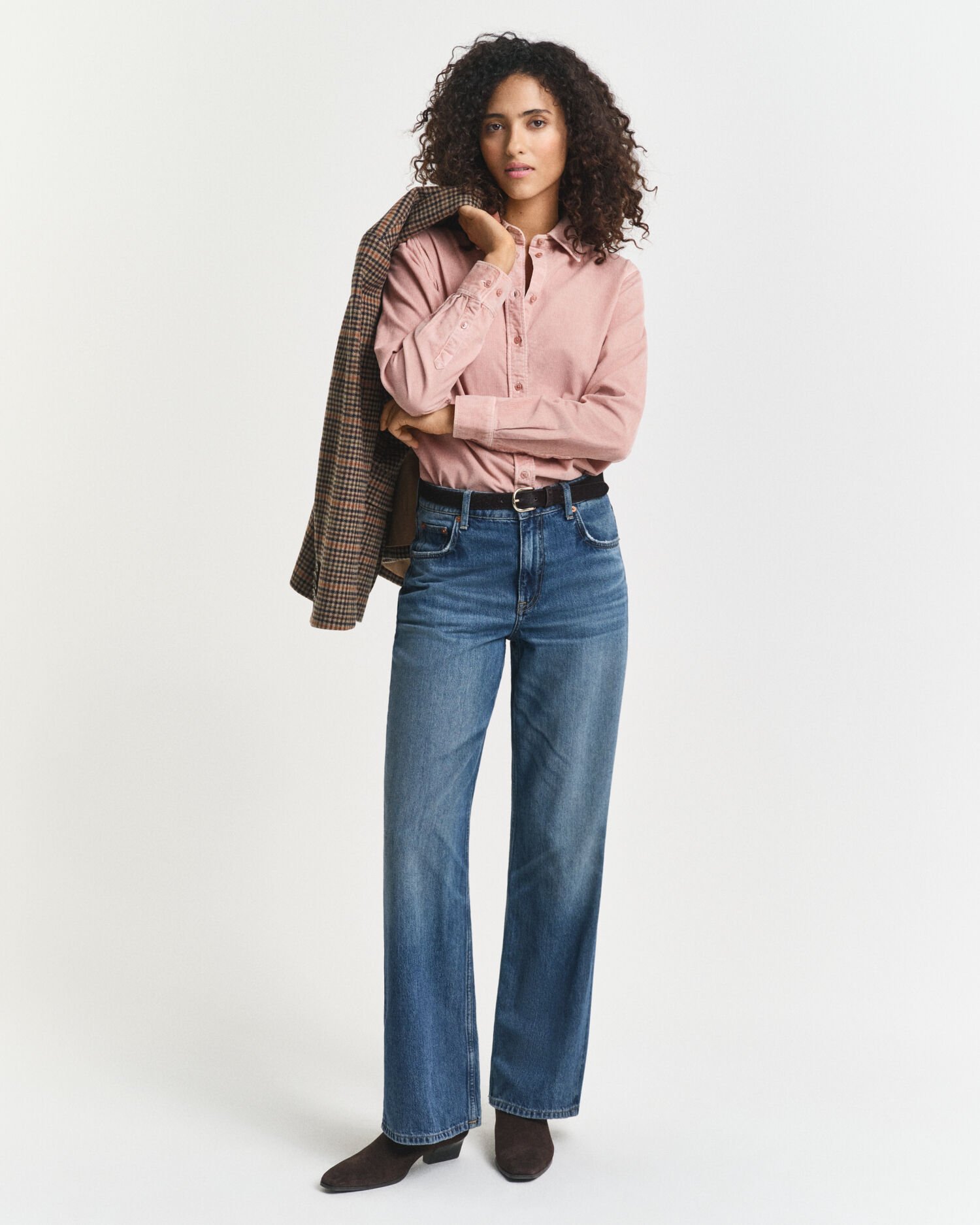 Chemise coupe regular en velours côtelé