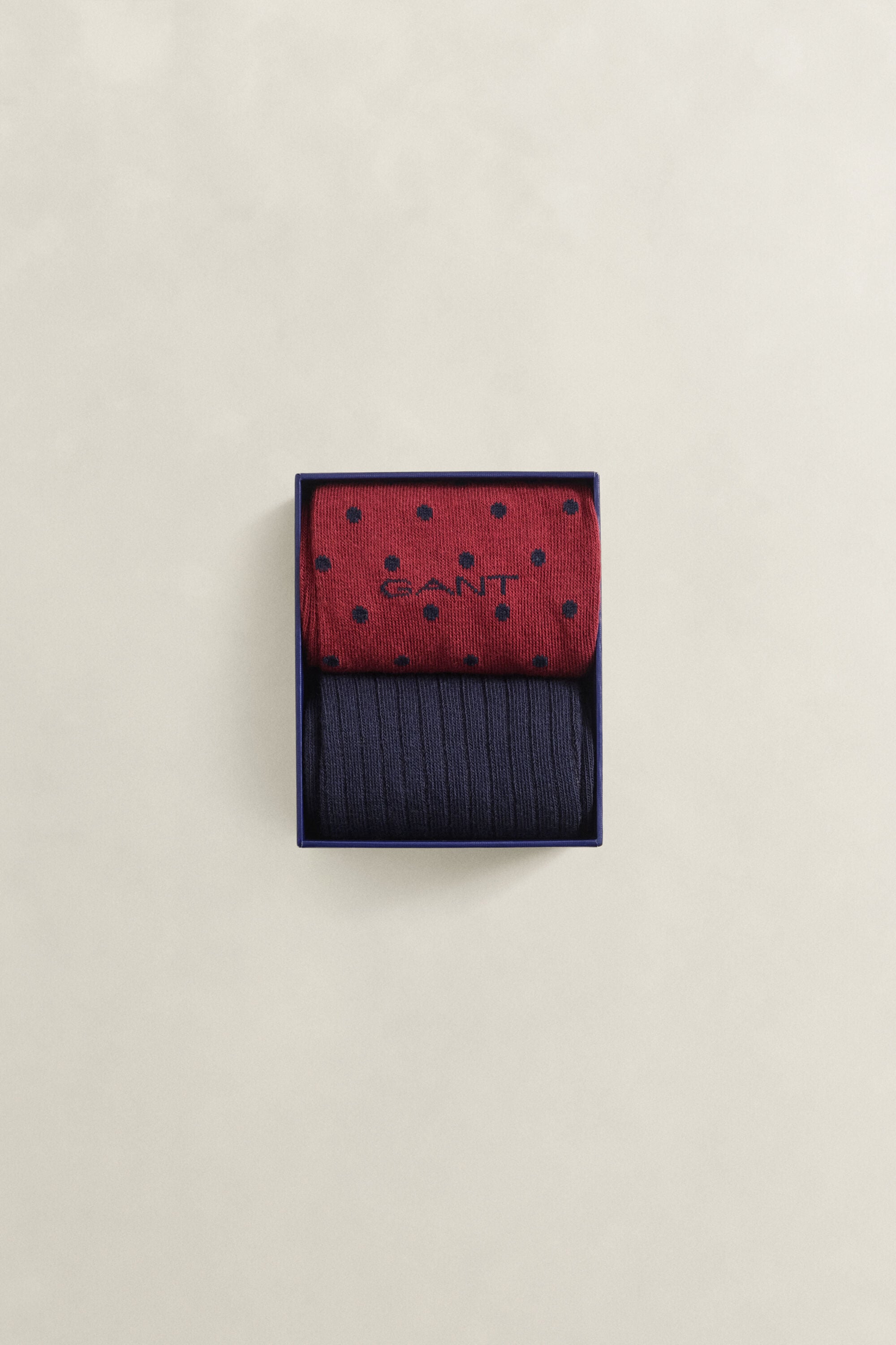 Coffret cadeau de 2 paires de chaussettes à pois et côtelées