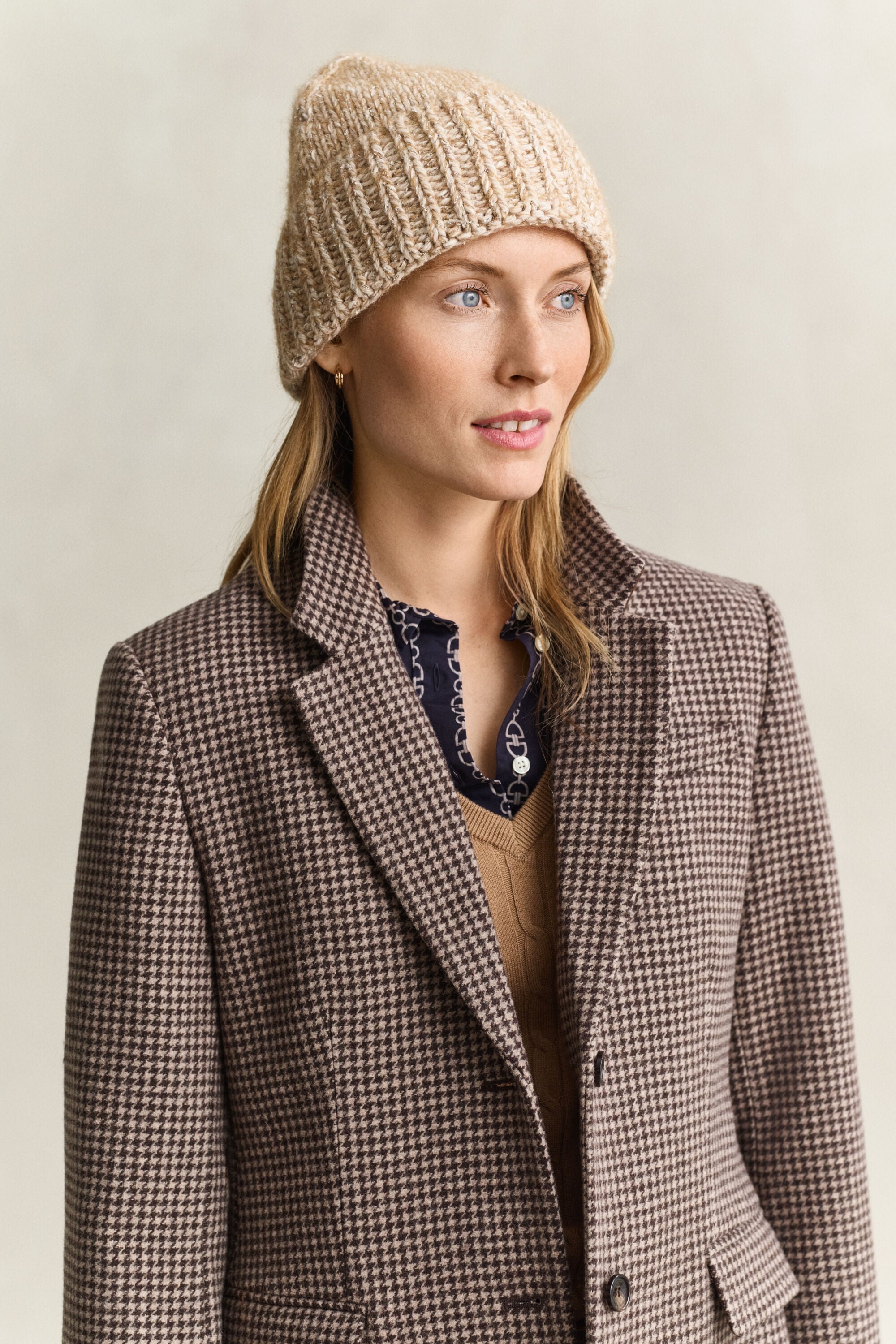 Bonnet en laine moulinée mélangée