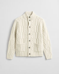 Cardigan en maille torsadée