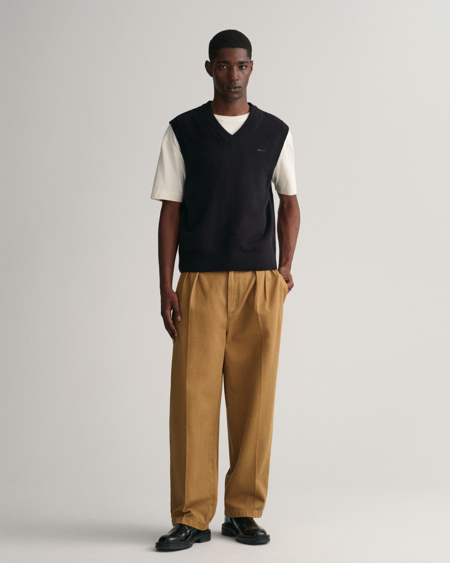 Doudoune sans manches en laine et coton