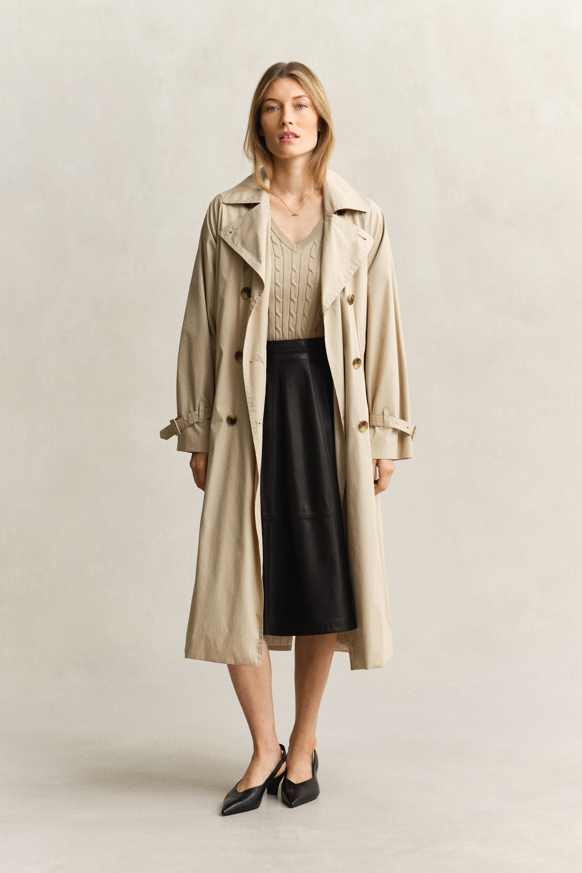 Pull col V en maille torsadée