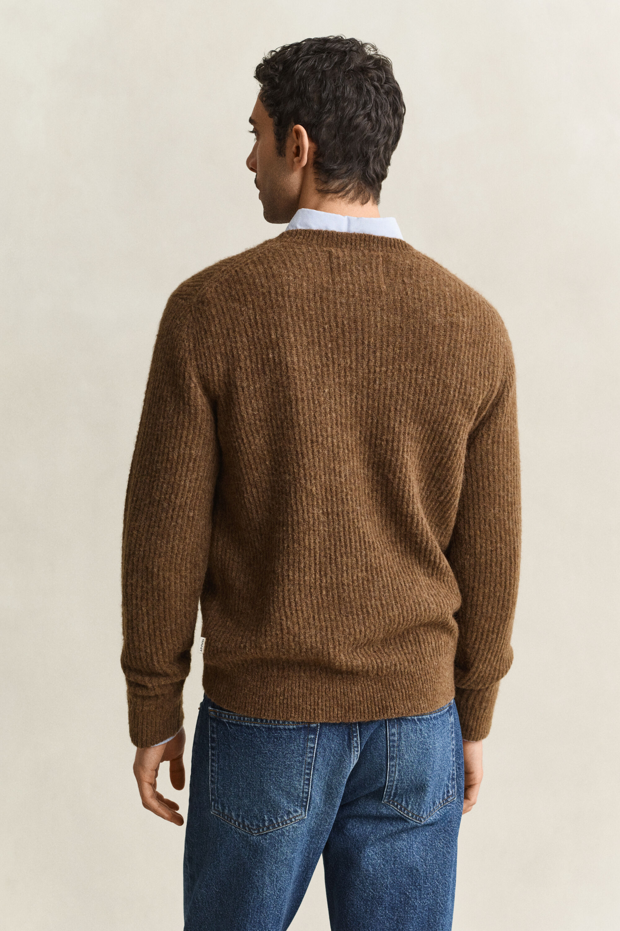 Pull col rond en laine d’alpaga mélangée