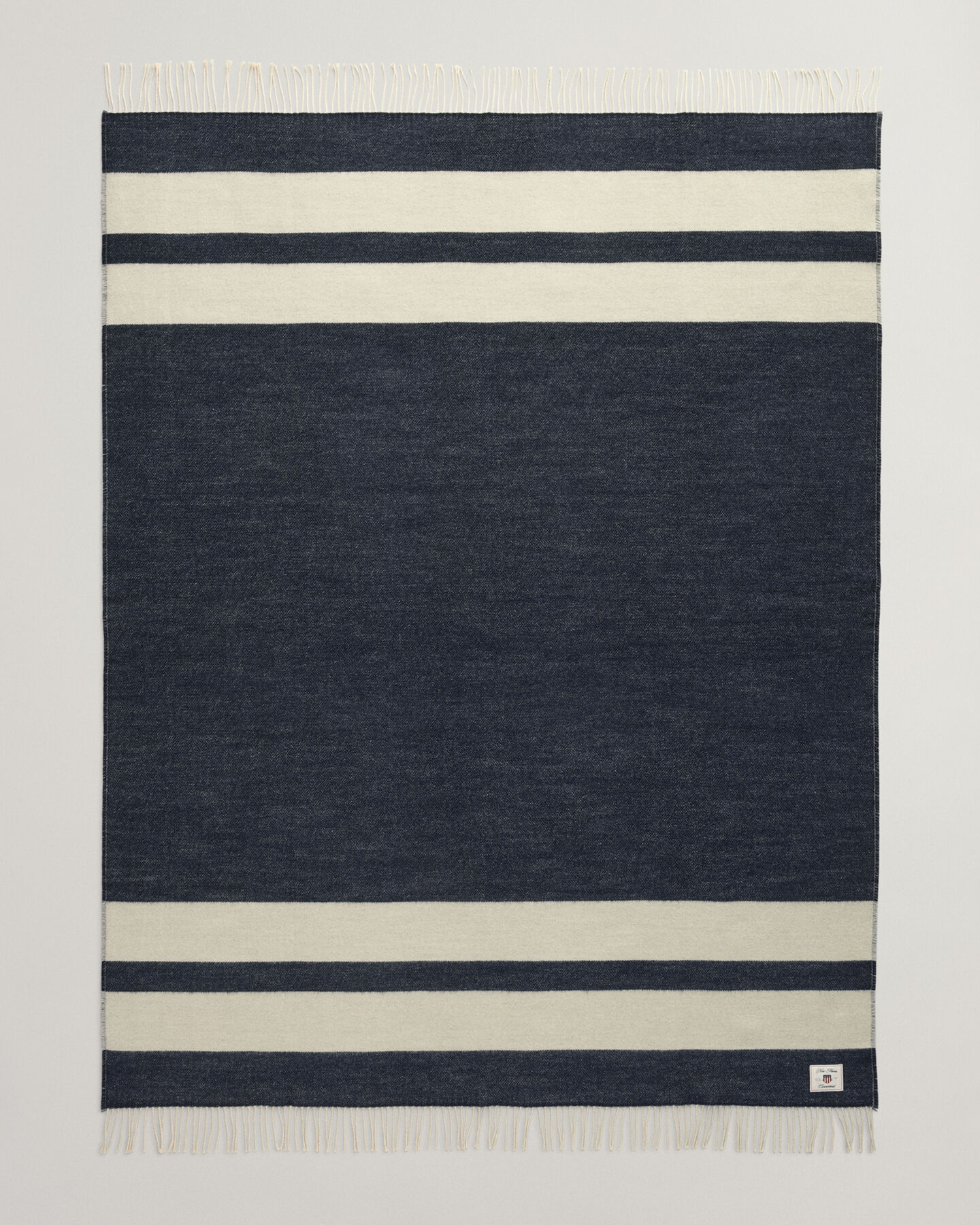 Jeté de lit en laine rayée