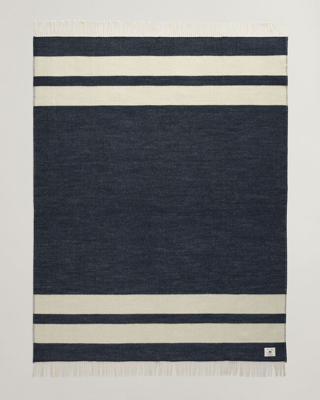 Jeté de lit en laine rayée