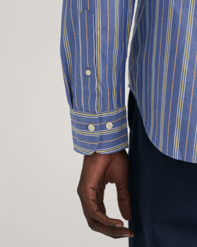 Chemise regular fit en popeline à rayures
