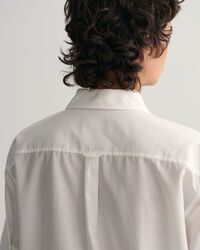 Chemise relaxed fit en coton et soie &agrave; manches courtes