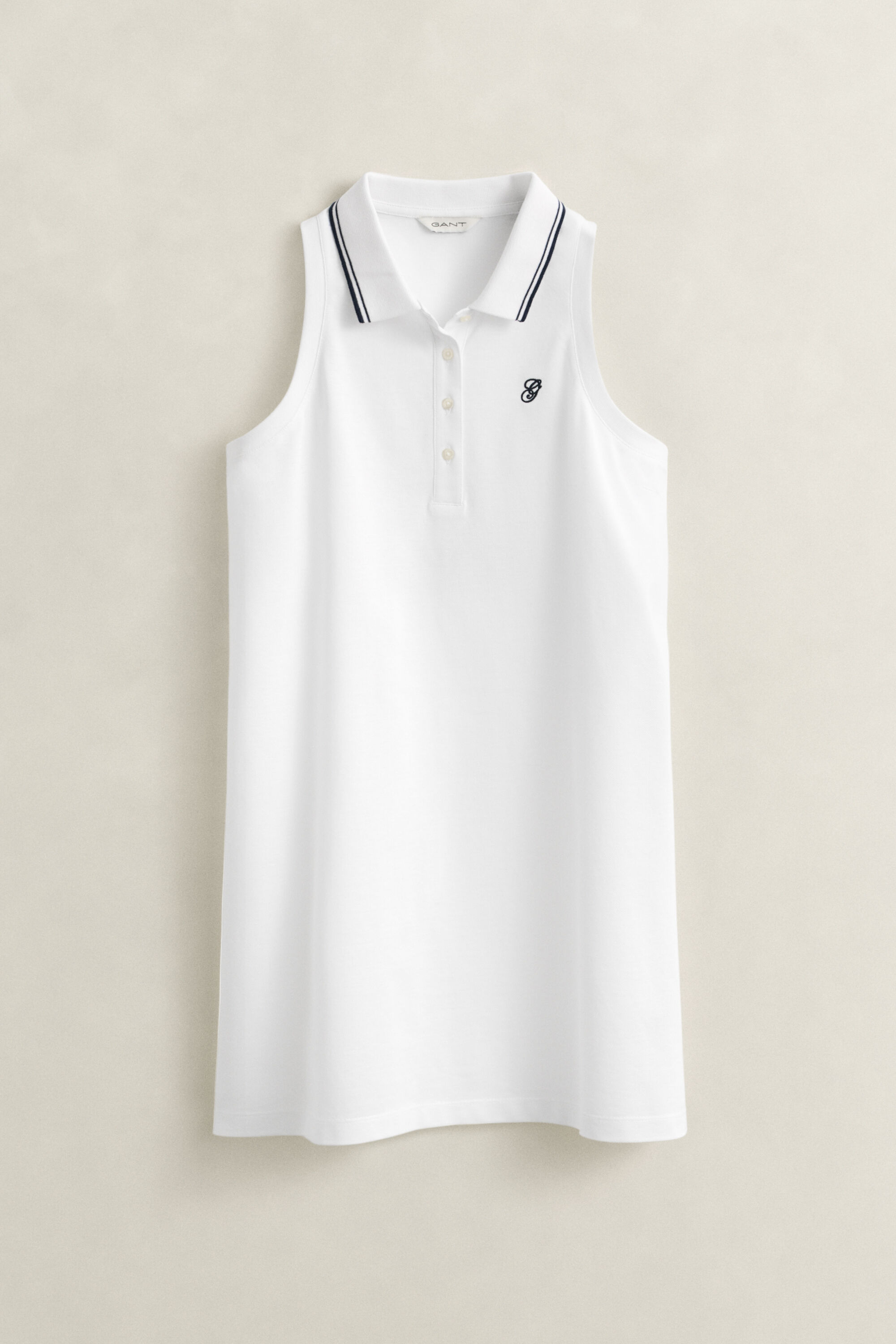Robe polo sans manches en piqué